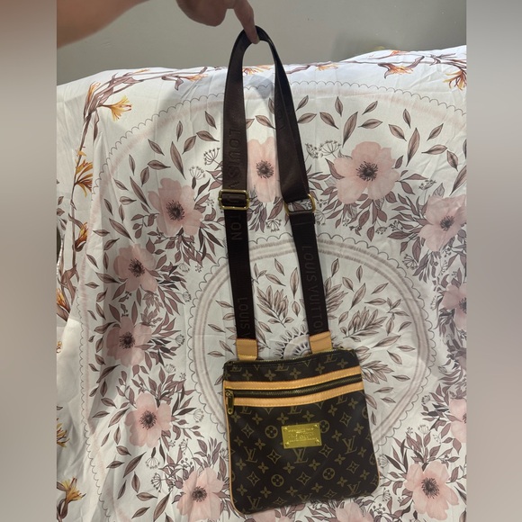 Louis Vuitton Brown Monogram Crossbody with Tan Accents